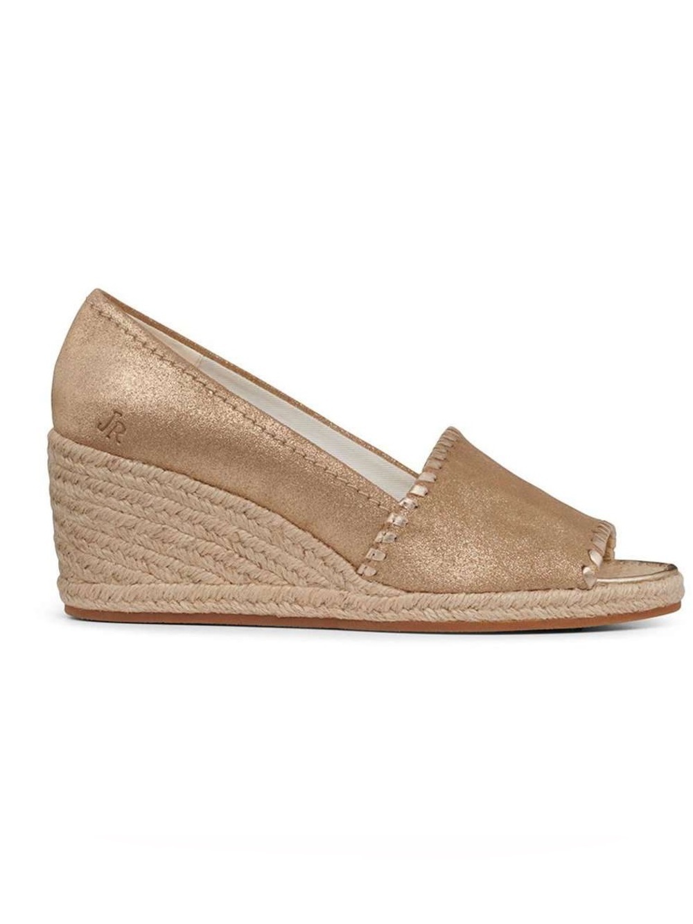 Jack Rogers Palmer Espadrilles Wedge Shoes Country Club Prep Gold Leather Size 8